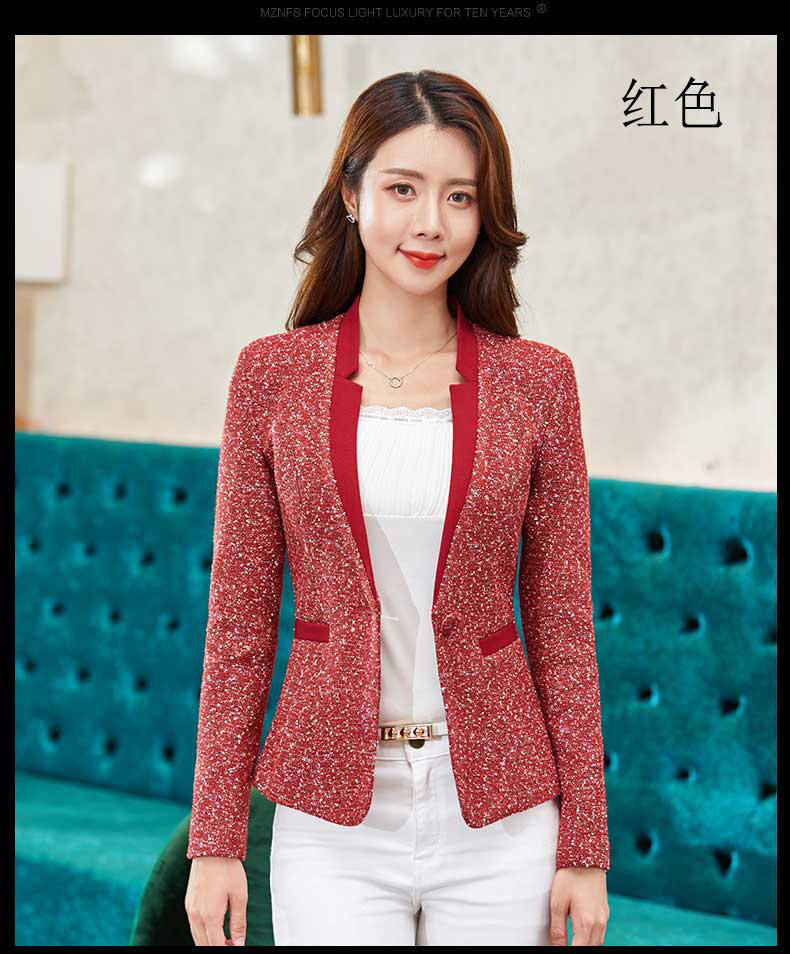 2018 thu đông mới cotton dài tay cotton nhỏ phù hợp với nữ chống nhăn dễ quản lý màu sắc với bộ đồ cổ chữ V bộ vest nữ công sở cao cấp