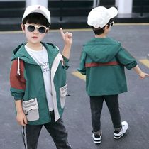 Boys spring and autumn jacket 2021 new large childrens clothing foreign style spring foreign style casual windbreaker Korean jacket