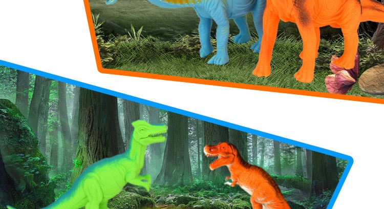 Đồ chơi khủng long nhựa mềm môi trường lớn 6 bộ mô hình mô phỏng Jurassic World Tyrannosaurus Triceratops - Đồ chơi gia đình đồ chơi bác sĩ