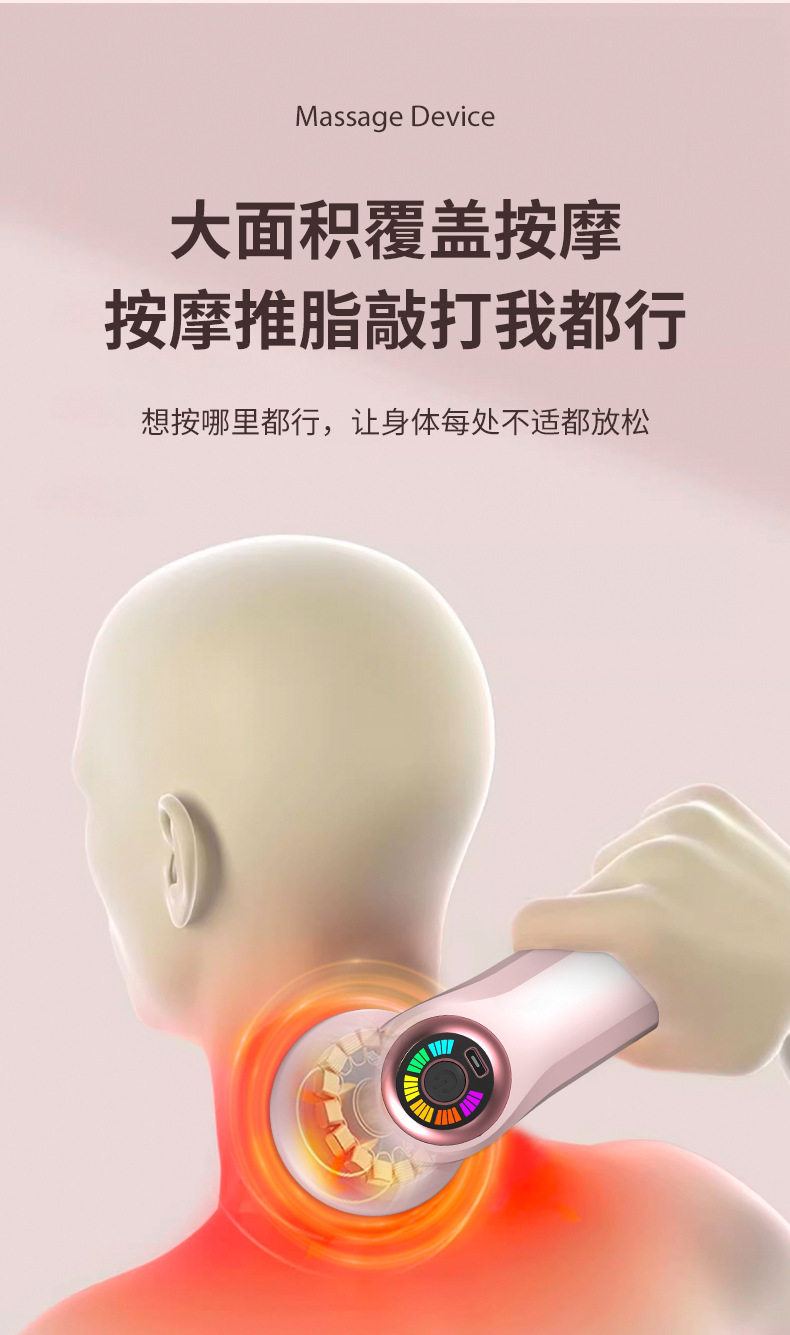 Массаж пушка 电动按摩器颈椎腰背腿部经络疏通手持按摩仪全身多功能推脂机家用 Baney