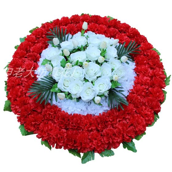 Silk flower chrysanthemum wreath funeral wreath funeral supplies grave sweeping flower fabric wreath memorial flower memorial flower