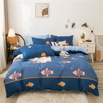 Washed Cotton Four Pieces Spring Autumn Bed Bedding ins Wind bed sheet Quilt Cover Single Student Dormitory Three Sets Quilt Cover 4