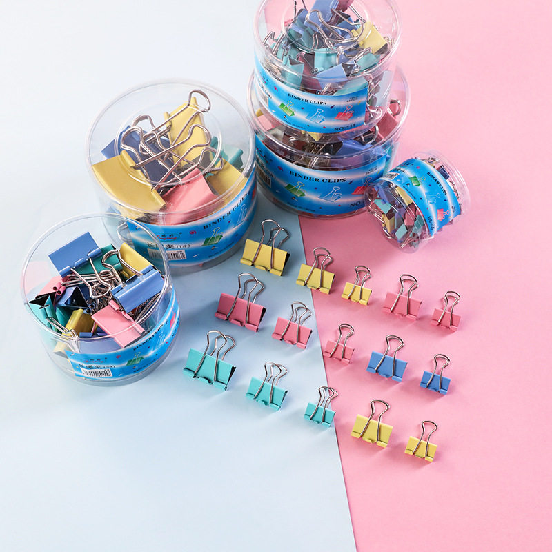 Bucket Loaded Color Dovetail Clip Small Clip Metal Long Tail Clip Student Paper Clip Data Clip Bill Clip Office Stationery