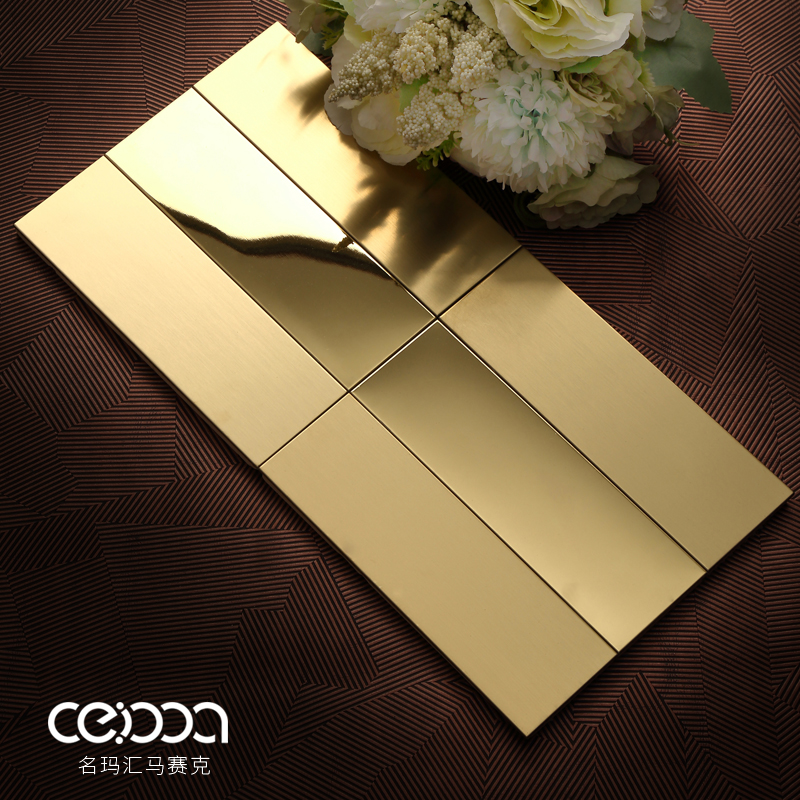 KTV Bar Bar of KTV Bar with Maihui Gold Metal Stainless Steel Mosaic Tile