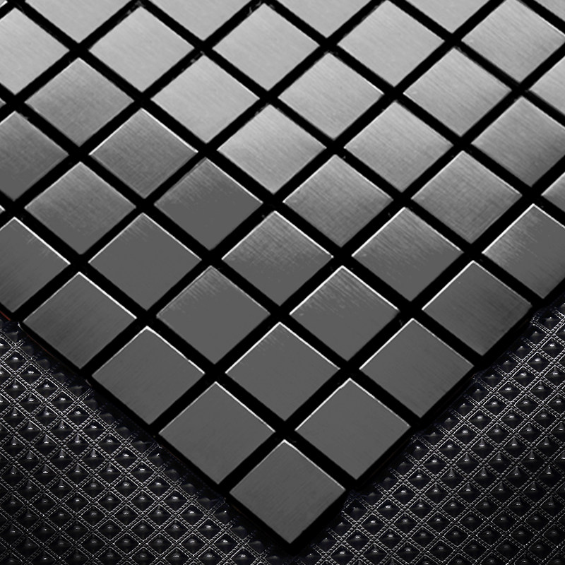 Mingmahui metal mosaic TV background wall stainless steel brushed modern minimalist living room porch self-tiling tiles