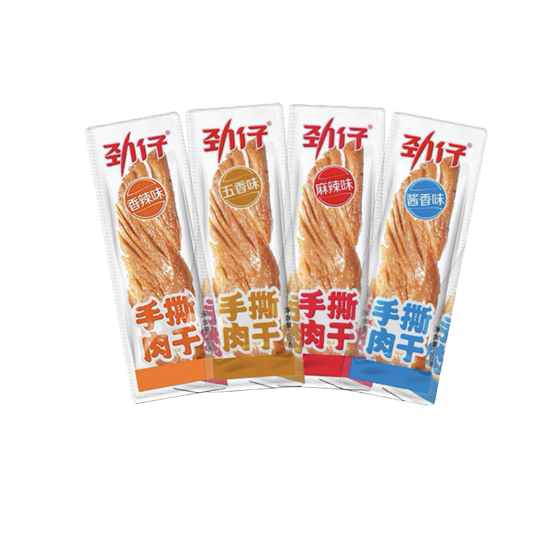 Jinzai shredded pork jerky 20 packs boxed spicy Hunan specialty duck meat strips internet celebrity casual snacks