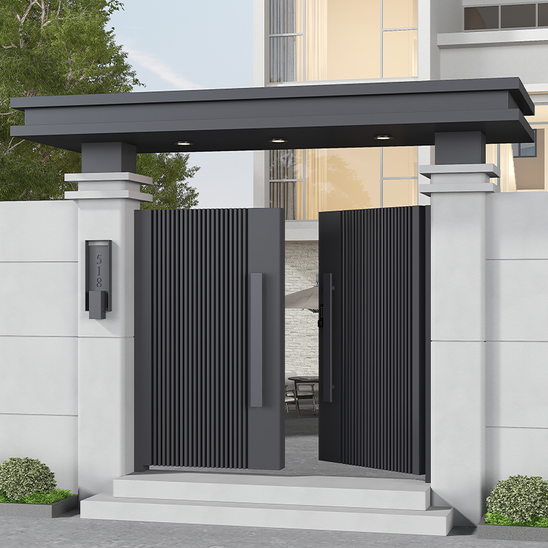 Aluminum Alloy Courtyard Gate, Modern Entrance Gate for Residential Areas, Main Gate for Garden Villa, Electric Gate for Self-Built House, Yard Gate Aluminum Alloy Courtyard Gate, Modern Entrance Gate for Residential Areas, Main Gate for Garden Villa, Electric Gate for Self-Built House, Yard Gate