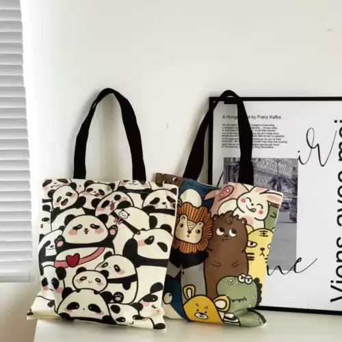 Японский вместительный и большой брендовый мультяшный шоппер на одно плечо, милый портативный тканевый мешок для отдыха, делается под заказ