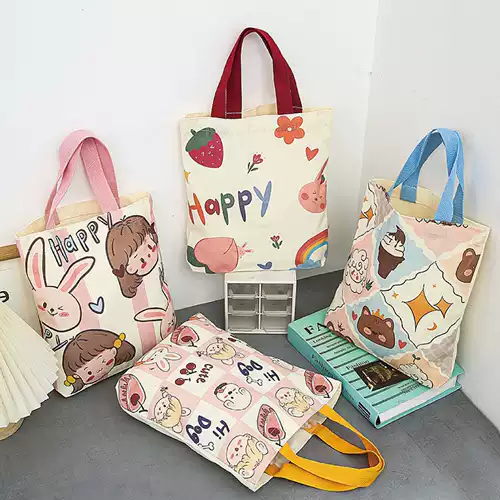 Мультяшный японский шоппер, маленькая небольшая сумка, барсетка, 2024 года, сумка для еды