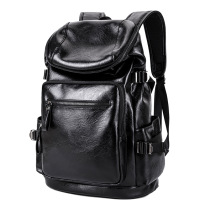 Hong Kong cowhide new men's academic backpack Korean student bag leather travel backpack tide bag