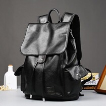 Hong Kong Classic Backpack Korean Leather Backpack Fashion Flip Fashion Cowhide Student Bag Travel Bag