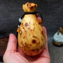 Taihang Climatosis Scar Tumor Flowers Money Bag Gourd Pure Hand Sculpted Handlebar Pieces Handiwork