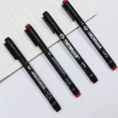Snowman fillin pen acid-resistant alkali quick-drying waterproof fine needle pen black red smooth surface nib 0 05-0 1mm