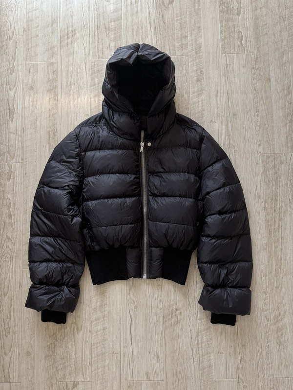 Rick Owens 26Fw Black Zip-Up Hooded down Jacket Rick Owens 26Fw Black Zip-Up Hooded down Jacket