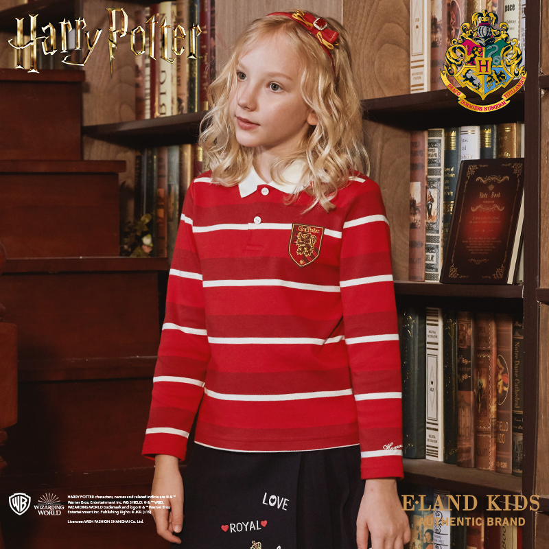 Harry Potter cùng Nhãn hiệu Long Sleeve T-Shirt Elandkids ấu dâm ăn mặc Boys cô gái sọc POLO áo Girl