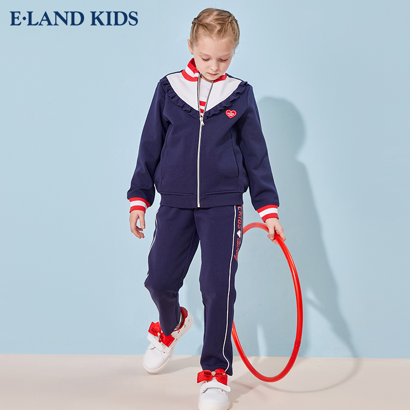 Elandkids ăn mặc chỉnh sửa trẻ em mặc cô gái mới của Anh quần thể thao giản dị cho mùa xuân năm 2020.