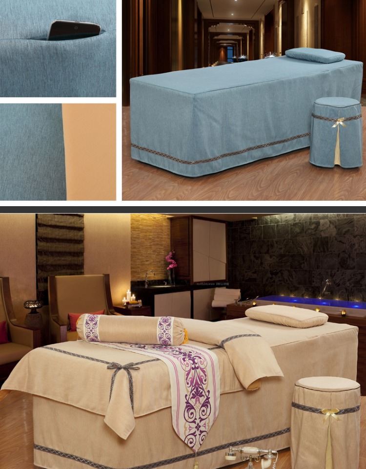 Khăn trải giường làm đẹp bao gồm bốn bộ thẩm mỹ viện massage cơ thể đặc biệt cao cấp châu Âu đơn giản cao cấp cotton tùy chỉnh - Trang bị tấm ga spa