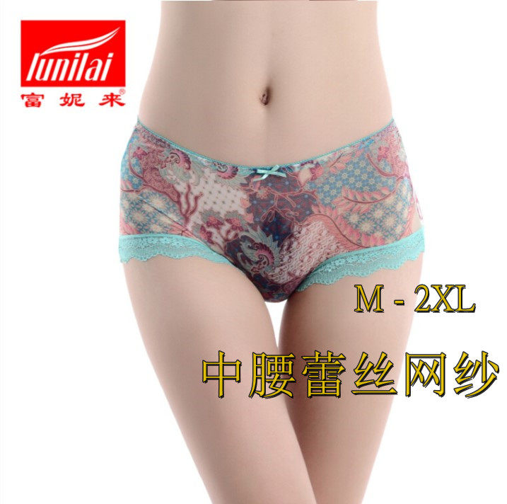 4 price Funilai ladies full mesh panties seamless sexy lace trim waist transparent small boxer 2623