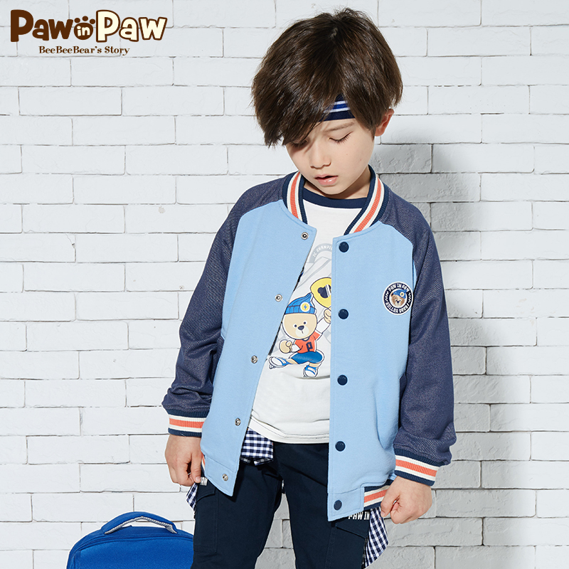 Pawin Paw cartoon Cubs Cubs Kids Fall trai đồng phục bóng chày trẻ em nhỏ đụng thủy triều màu áo khoác.