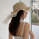 Hat women's summer big eaves pearl mesh sun hat travel beach beach sunscreen straw hat small fresh princess hat