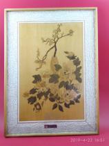 Foreign Exchange Earning Period Woodchip Collage and Chrysanthemum Peony Plum Blossom (Shandong Qufu Municipal Crafts and Crafts in Shandong Province)