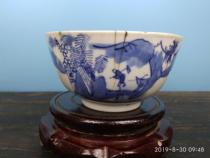 Qingqian Longjing Dechen Hand Painted Fishing and Cultivation Reading Green Flowers Characters Bowls Turquoise Porcelain Old Porcelain