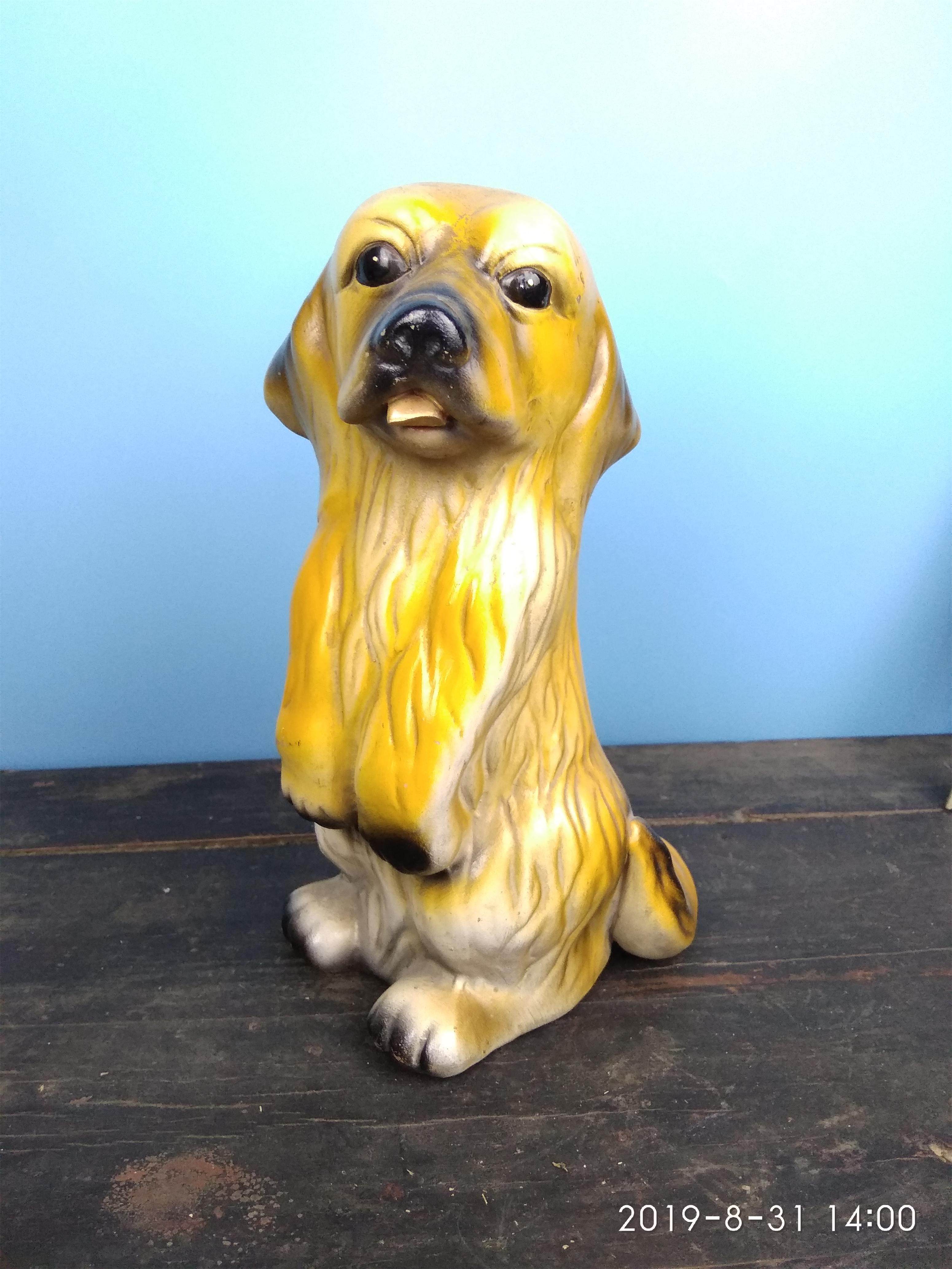 80s kiln-changing porcelain dog pendulum pieces (pieces of broken tongue broken)