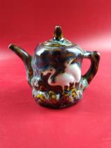 In the 1950s Zibo flower glaze pot exquisite old porcelain