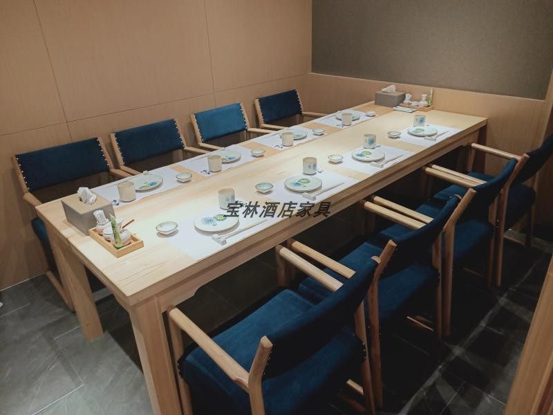 Japanese Material Shops Han Style Four People Six Long Table Solid Wood Tatami Dining Table And Chairs Hotels Backrest Chairs Customised