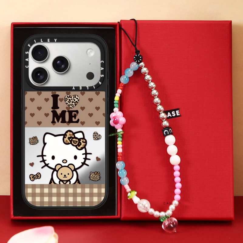 Leopard Print Bow Tie Bear-Hugging Kitty Cat Phone Case for iPhone 17 Pro Max, Apple 16 Pro Cartoon, 15 Magsafe Magnetic, 14 Plus Mirror, 13 Cute, 12 Anti-Drop Protective Cover