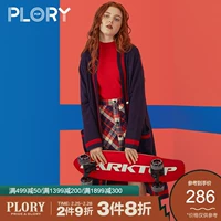 PLORY Осенний длинный модный трикотажный кардиган, свитер, городской стиль, средней длины, 88v
