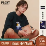PLORY Демисезонный мультяшный свитер с круглым воротником, толстовка, свободный прямой крой