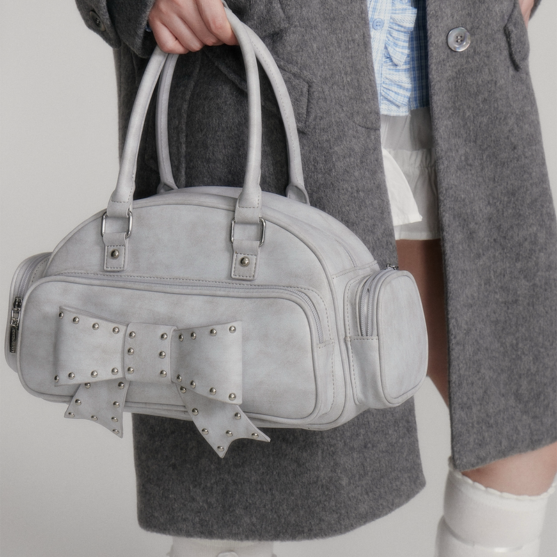 Lost Forest Original Authentic Rivet Bowknot Beauty Collection Fashionable Bowling Bag Vintage Beauty Handbag