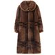 Haining long over-the-knee mink fur coat women's large size thickened mink fur winter coat middle-aged mother's cotton-padded coat