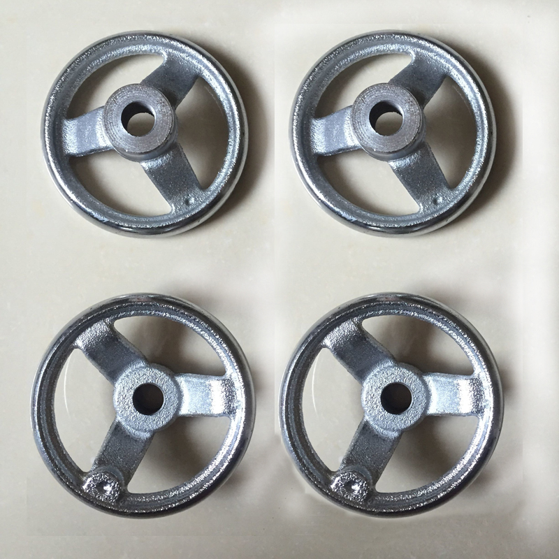 Assembly line conveyor belt accessories screw hole cast iron chrome-plated round 4-inch handwheel lift inner hole threaded hole tapping M16