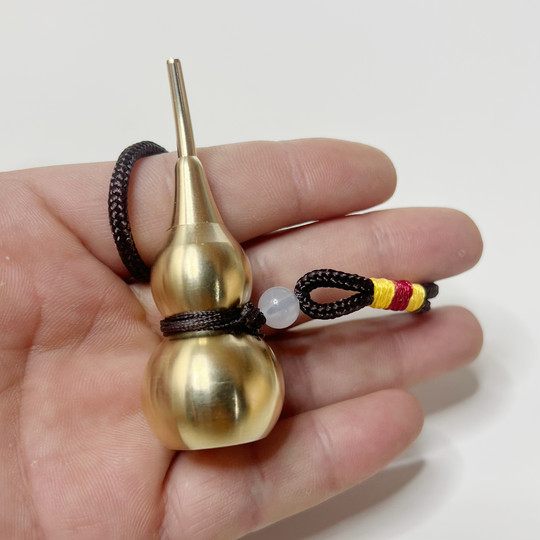 Snuff Bottle Copper Gourd Fulu Handle Accessories Mint Snuff Powder Incense Powder Smelling Bottle Portable Small Medicine Bottle Set