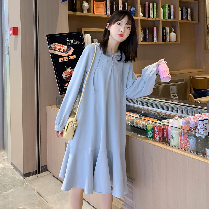 Chinese style autumn and winter large size women's clothing fat MM Hanfu improved loose sweater dress fashion jacket maternity clothing trend