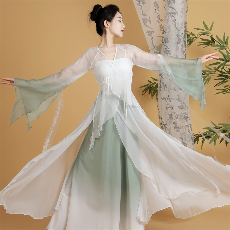 2024新款古典舞服装:女仙气飘逸,中国风纱衣练功服,古风演出服!-古典舞服-淘宝好物网