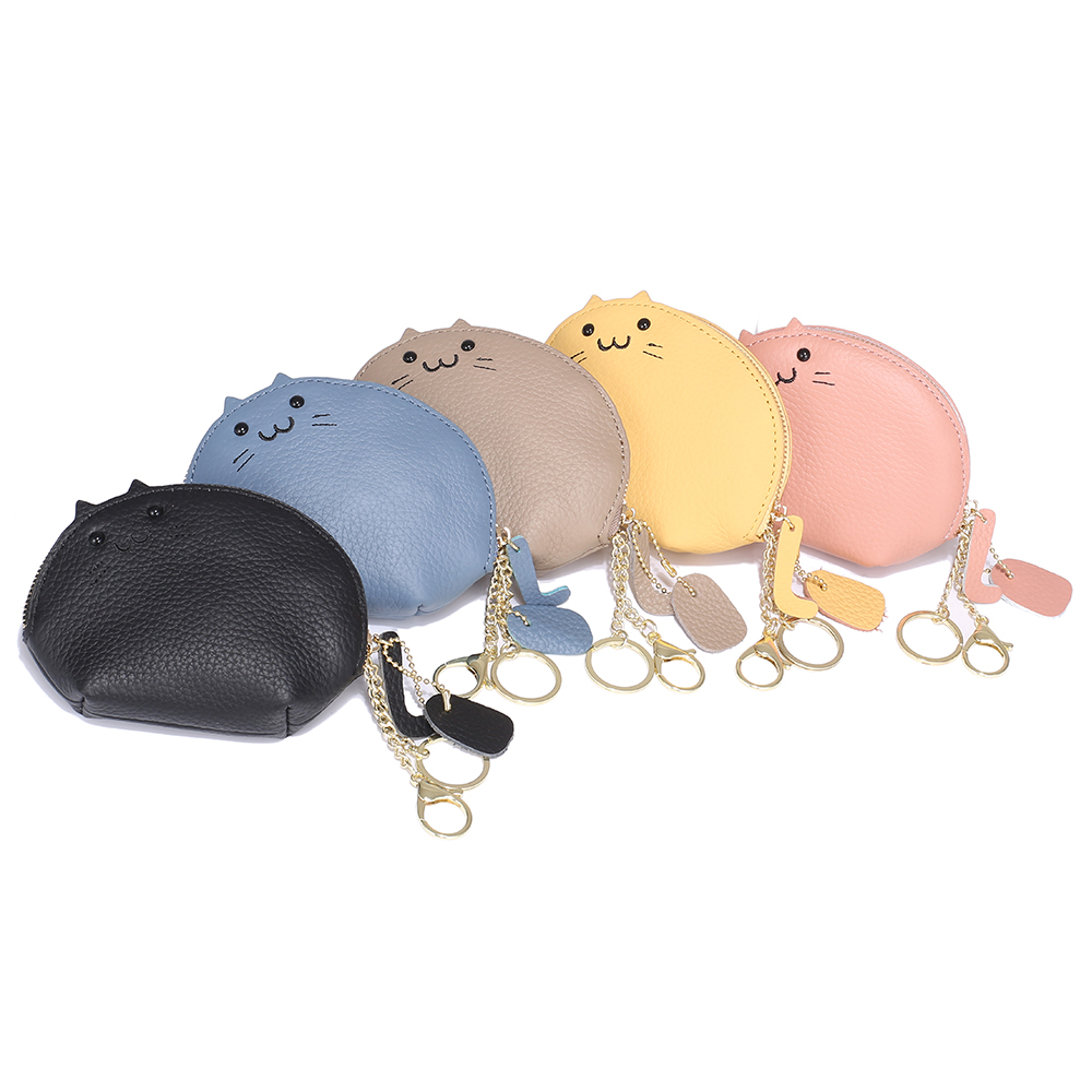 Creative Genuine Leather Zero Wallet Cute Kitty Bag multifunction Japan-ROK small coin bag small crowdsourced red key bag