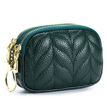 2022 Fur leather new leather wallet cute head pitsubishi pitling card pack coin pack