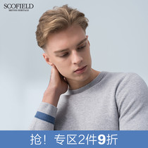 SCOFIELD autumn and winter sweater mens casual contrast pullover sweater sweater SMKWCN