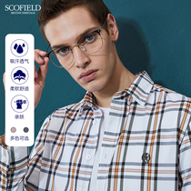 SCOFIELD2021 spring and summer new casual XINJIANG cotton shirt mens check long-sleeved shirt SMYCB6CD01