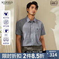 SCOFIELD men's short-sleeved shirt men's summer thin shirt thin plaid half-sleeved men's short-sleeved shirt