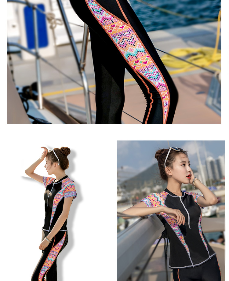 Áo tắm nữ size rộng chia quần 5 điểm quần phẳng hai mảnh che bụng giảm béo với đồ bơi nữ thể thao đồ bơi 2 mảnh kín