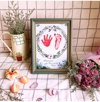 Baby souvenirs hand and footprints are not far married guarantee agreement daughter newborn baby full moon 100 days commemorative footprints