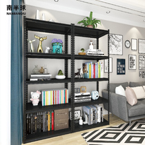 Black angle steel shelf Household shelf Storage supermarket display rack Free combination iron shelf Multi-layer shelf