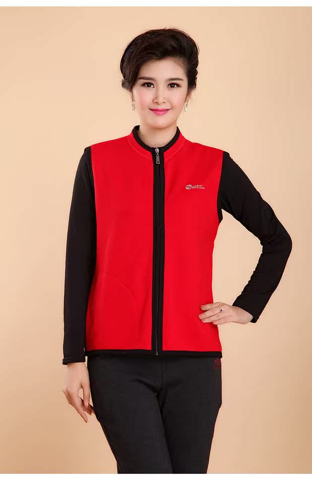 Mùa xuân và mùa thu mẫu trung niên và tuổi già áo vest mẹ tải vest vest cotton đan áo len cổ tròn áo ấm shop quần áo nữ