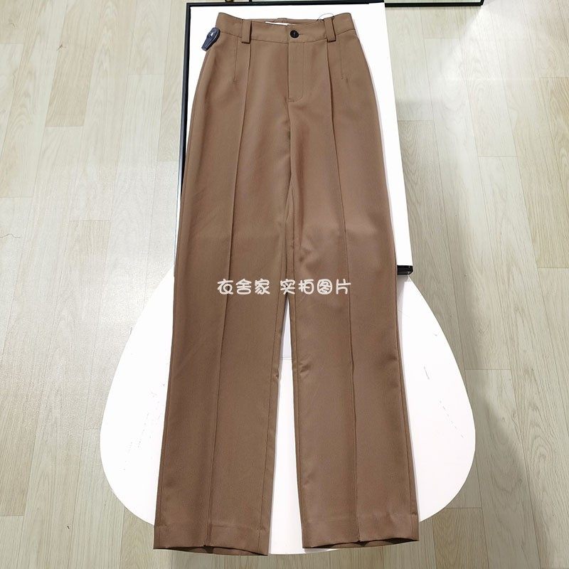 High waist display slim fit in the edge single, slim fit suit pants loose straight cylinder casual Westernpants long pants women pants