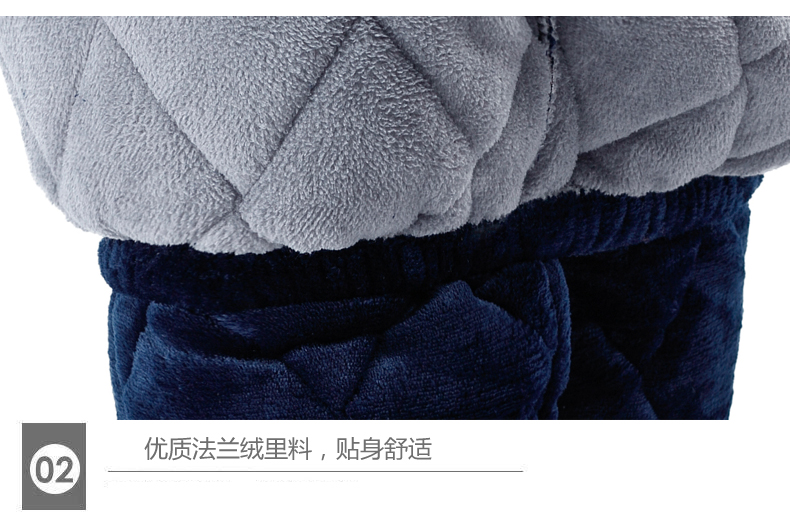 Mùa thu và mùa đông trung niên cộng với nhung dày san hô lông cừu ấm áp quilted quần pyjama nam nhà quần quần flannel quần ngủ nam
