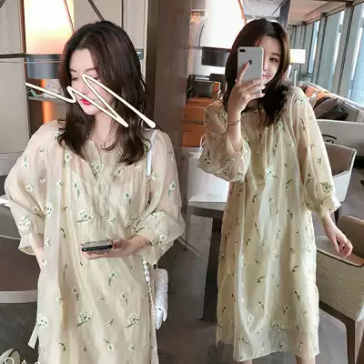 Pregnant woman summer dress gentle wind 2021 spring new fashion pregnant women's dress summer short sleeve maternity dress summer